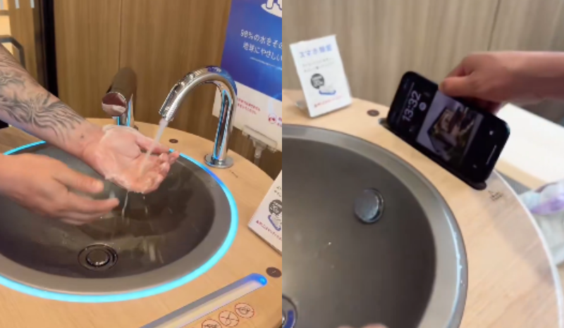 brasileiros mostram como higienizam celular em shopping no Japão