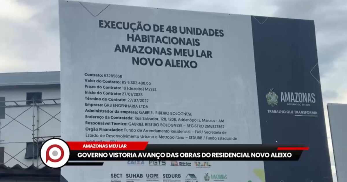 Governo vistoria avanço das obras do Residencial Novo Aleixo