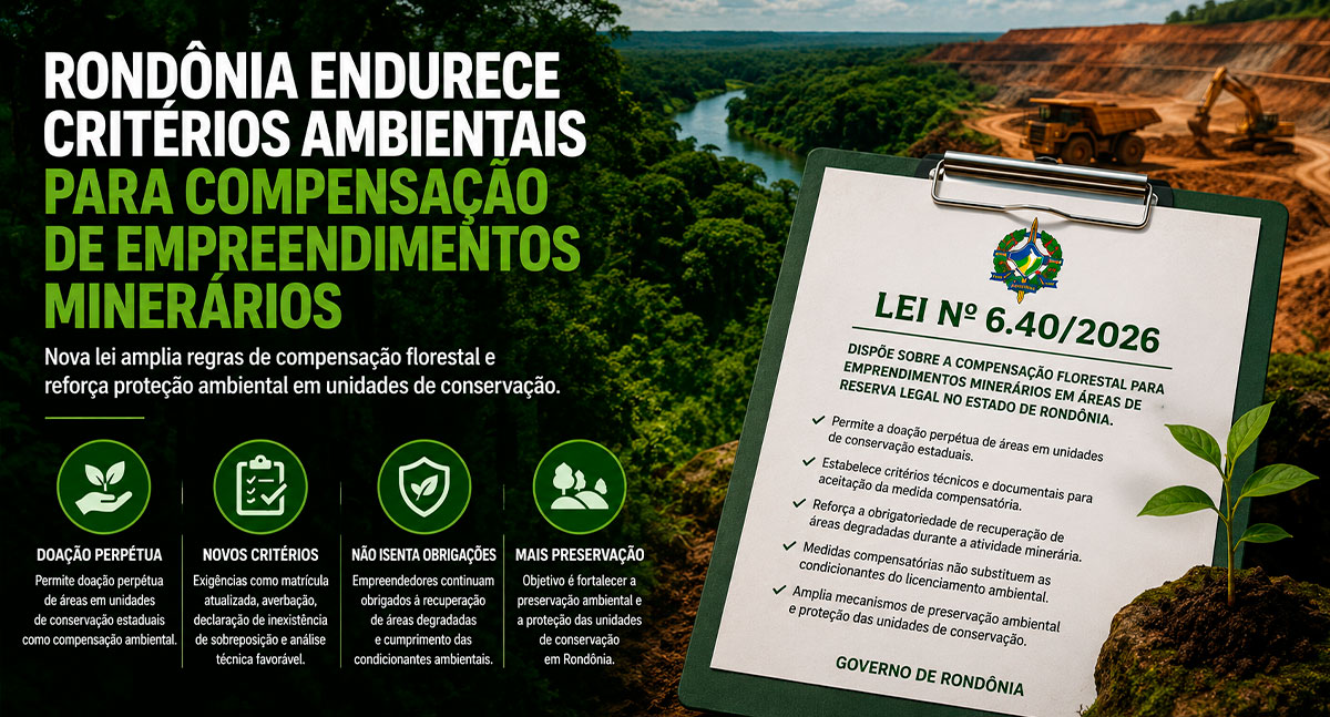 Rondônia altera regra ambiental e amplia compensação florestal para mineração