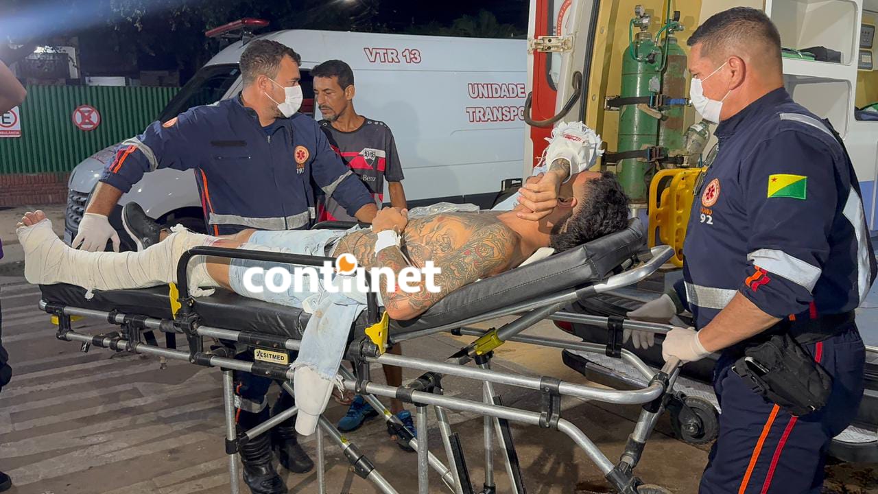 Motociclista fica gravemente ferido após colisão com caminhonete em Rio Branco