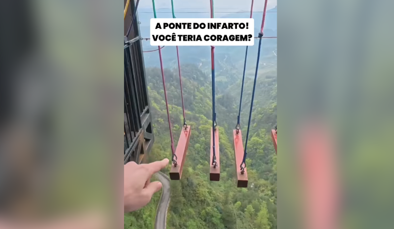 brasileiro viraliza ao enfrentar ‘ponte do infarto’ na China