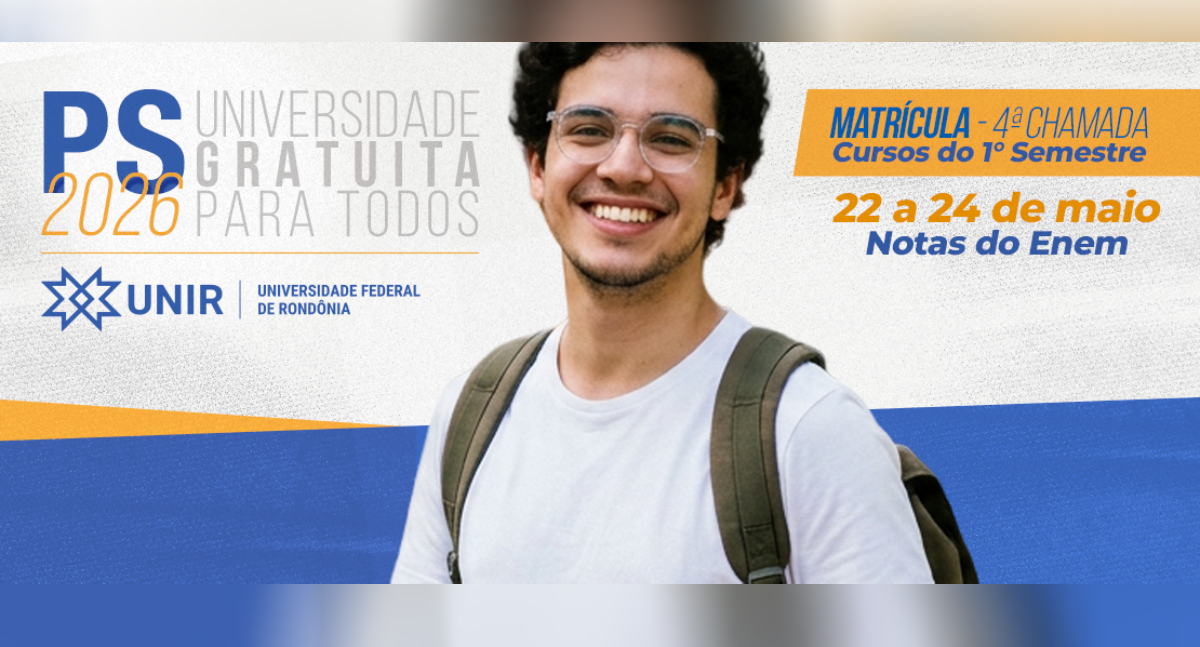 PS UNIR 2026: Universidade convoca aprovados em 4ª chamada para matrículas