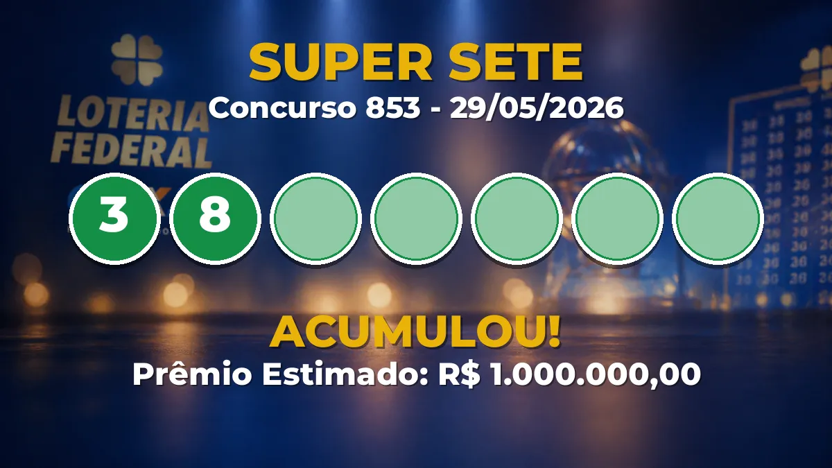 prêmio vai a R$ 1 milhão
