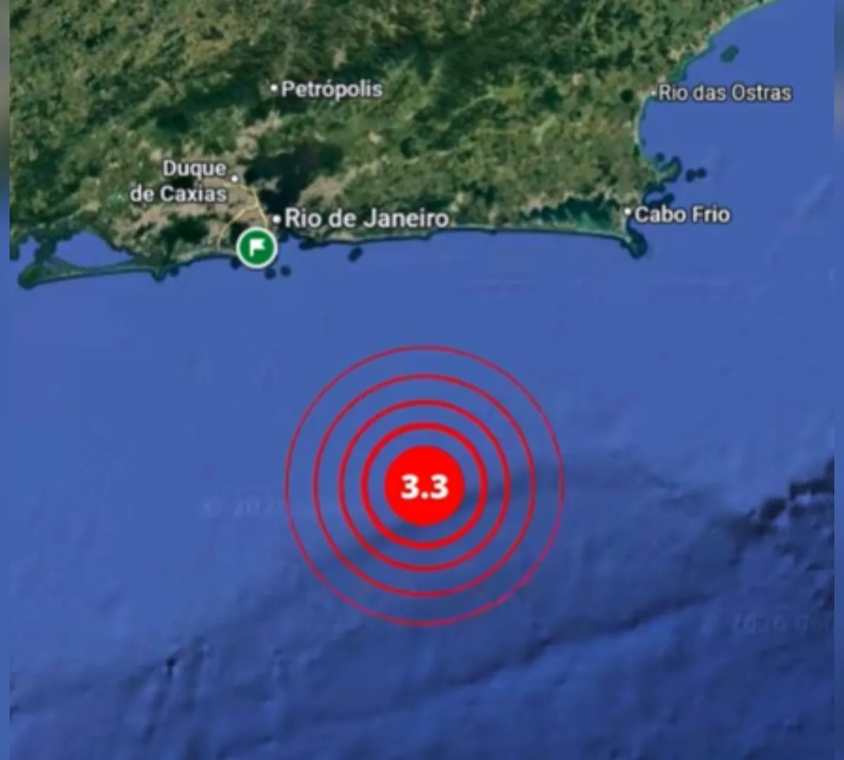 Terremoto de magnitude 3,3 é registrado no litoral do RJ