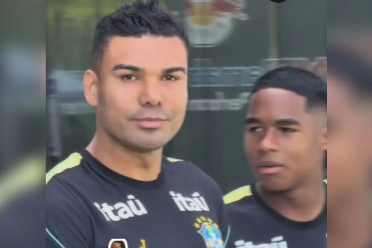 Após entrada dura em treino, Casemiro e Endrick conversam