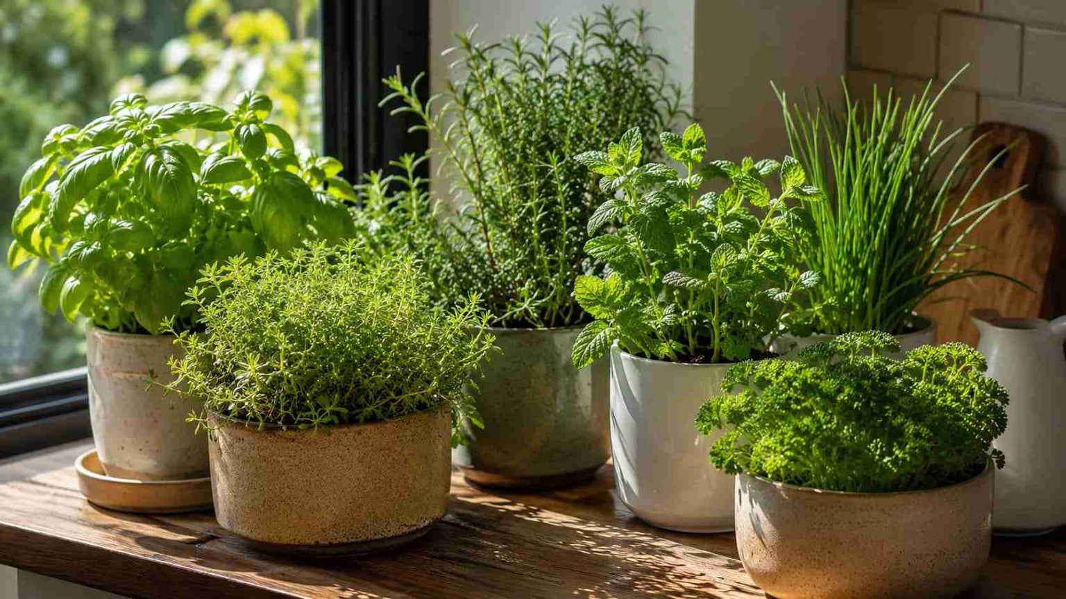 6 ervas aromáticas fáceis de cuidar para cozinhas iluminadas que incentivam o contato diário com o cultivo dentro de casa