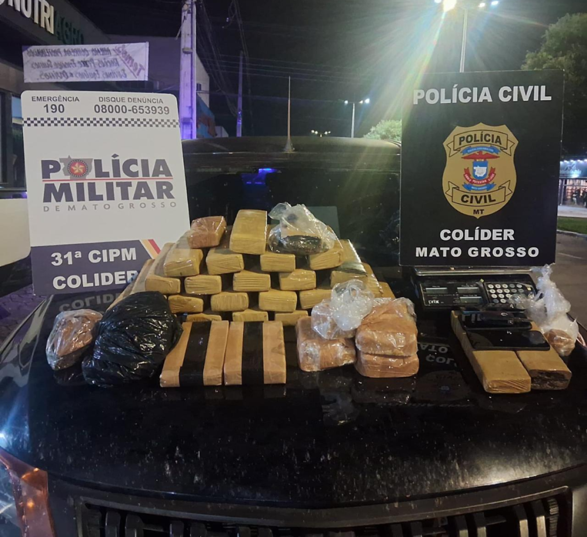 Ação integrada da PM e PJC apreende 32 quilos de entorpecentes em Colíder…