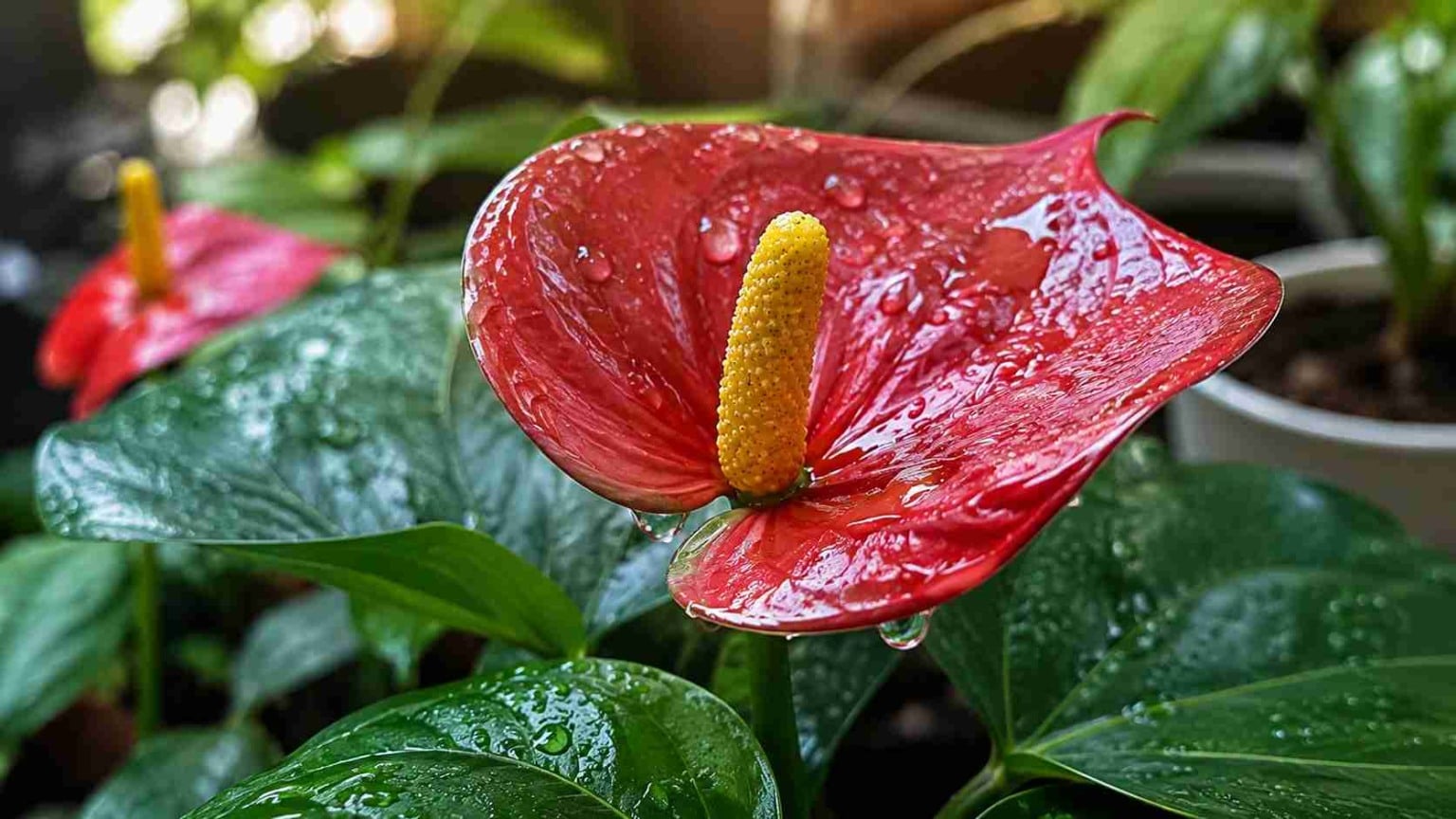 Antúrio: o detalhe simples que estimula florações frequentes, mantém folhas brilhantes e faz a planta parecer ornamental durante muito mais tempo