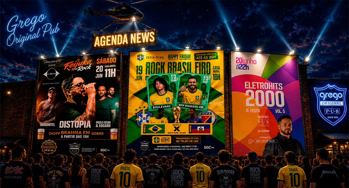 Agenda News: Rock, futebol e festa no Grego Pub