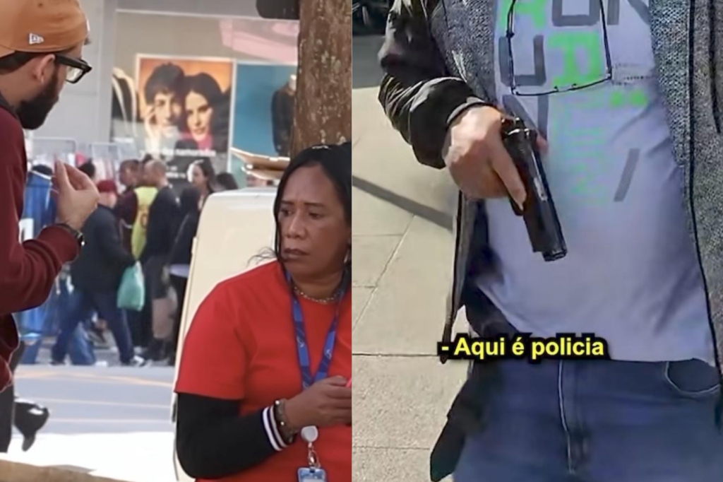 Pegadinha de rua dá errado e termina com intervenção de homem armado