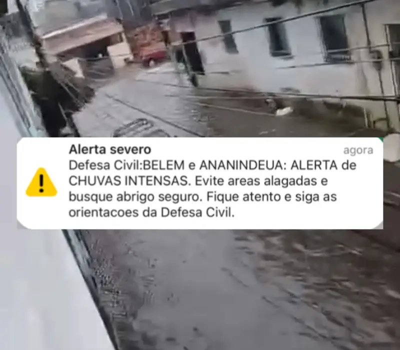Defesa Civil emite alerta severo para chuvas intensas na Grande Belém nesta sexta (19)