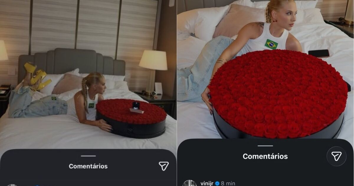 Virginia exibe flores e comentário de Vini Jr. repercute