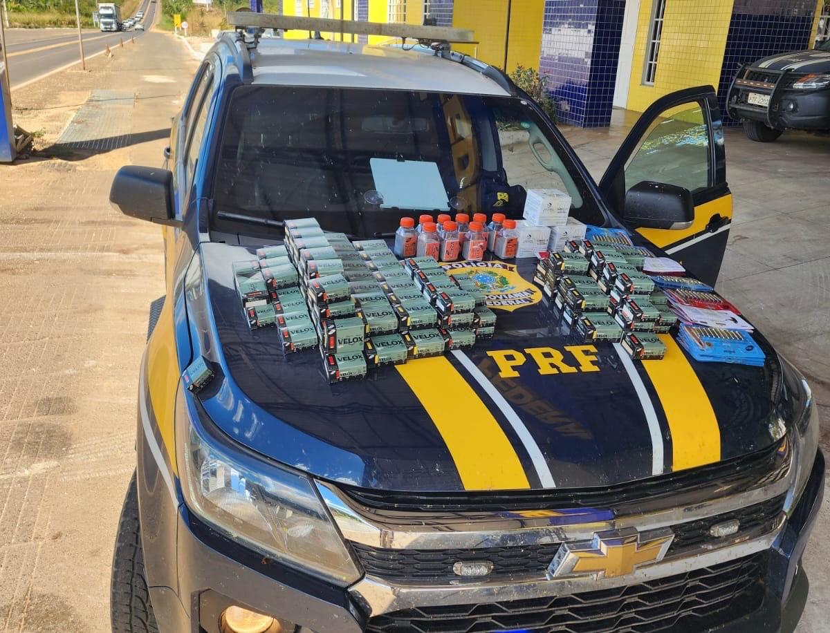 PRF apreende quase 2 mil munições, pólvora e espoletas escondidas em carro na BR-230, em Balsas