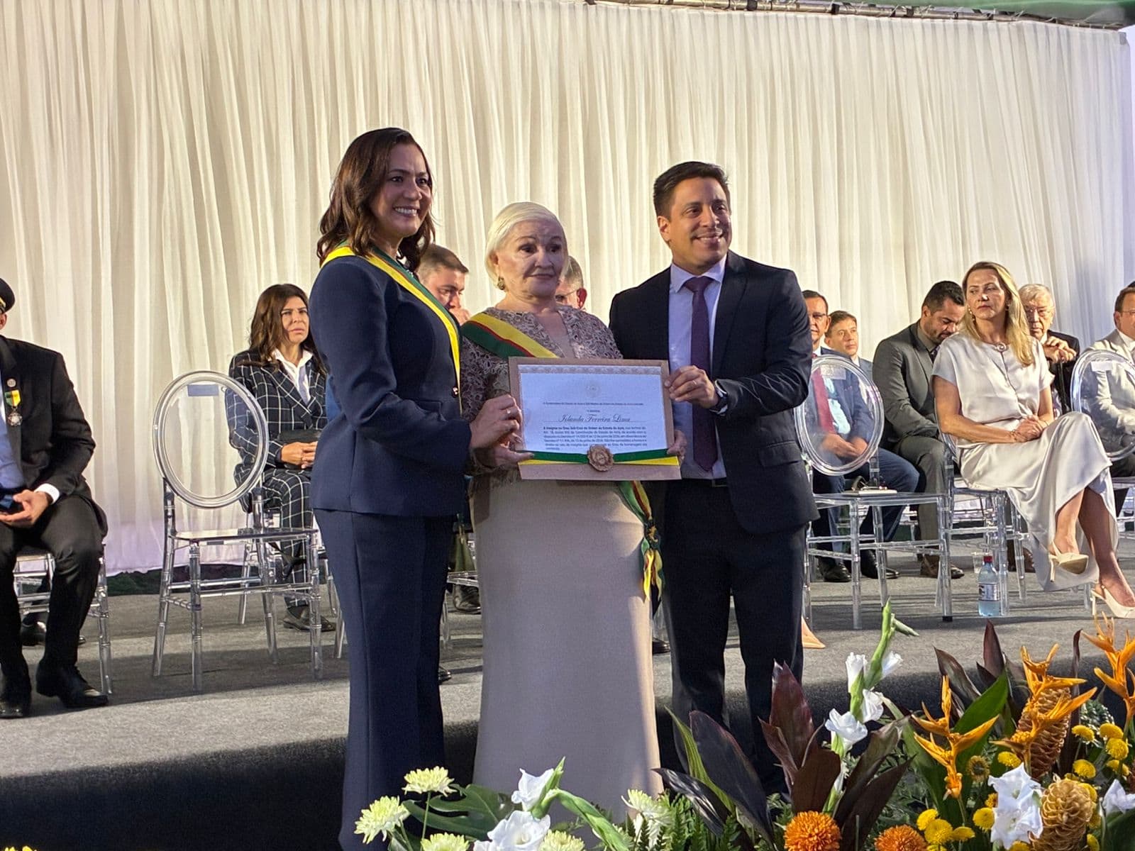 Primeira governadora do Brasil, Iolanda Fleming é homenageada nos 64 anos do Acre