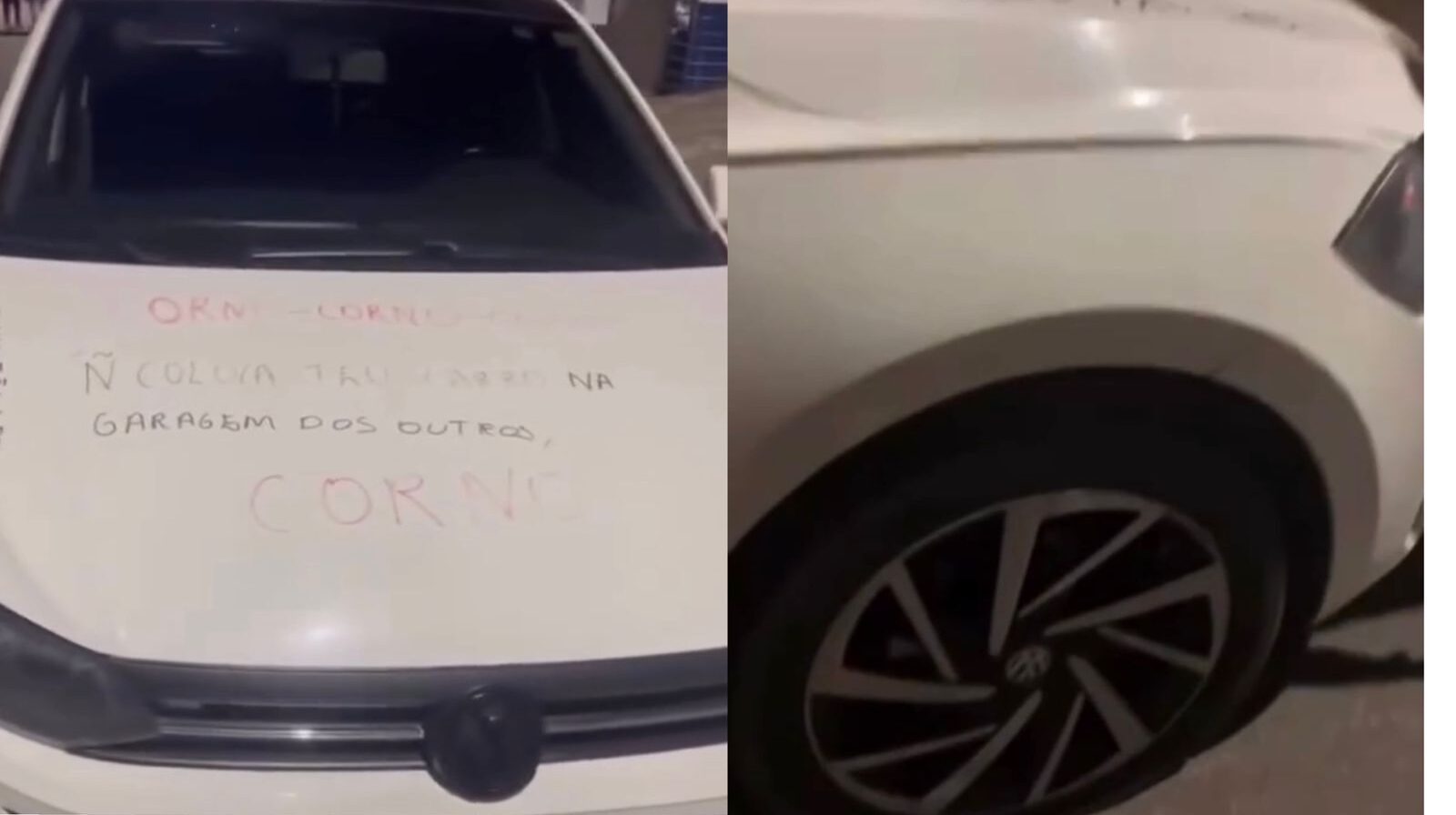 Carro é depredado após motorista estacionar em frente à garagem
