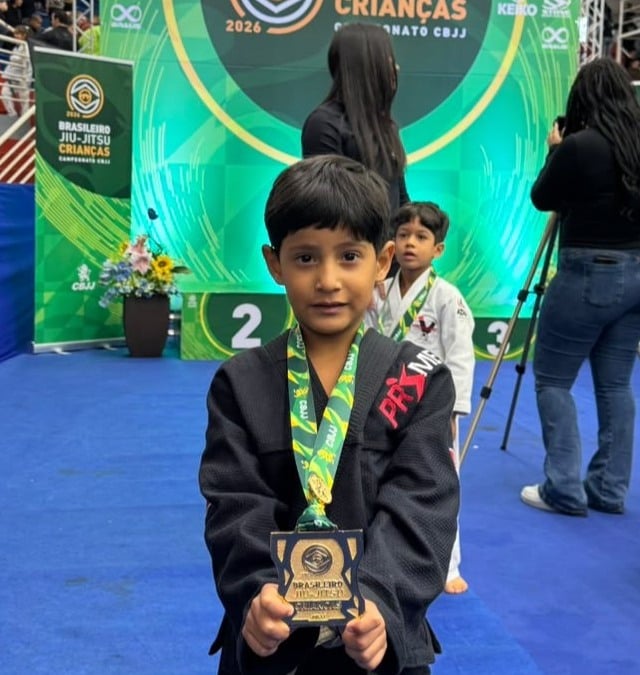 Roraimense de cinco anos conquista ouro no Brasileiro Kids de Jiu-Jitsu