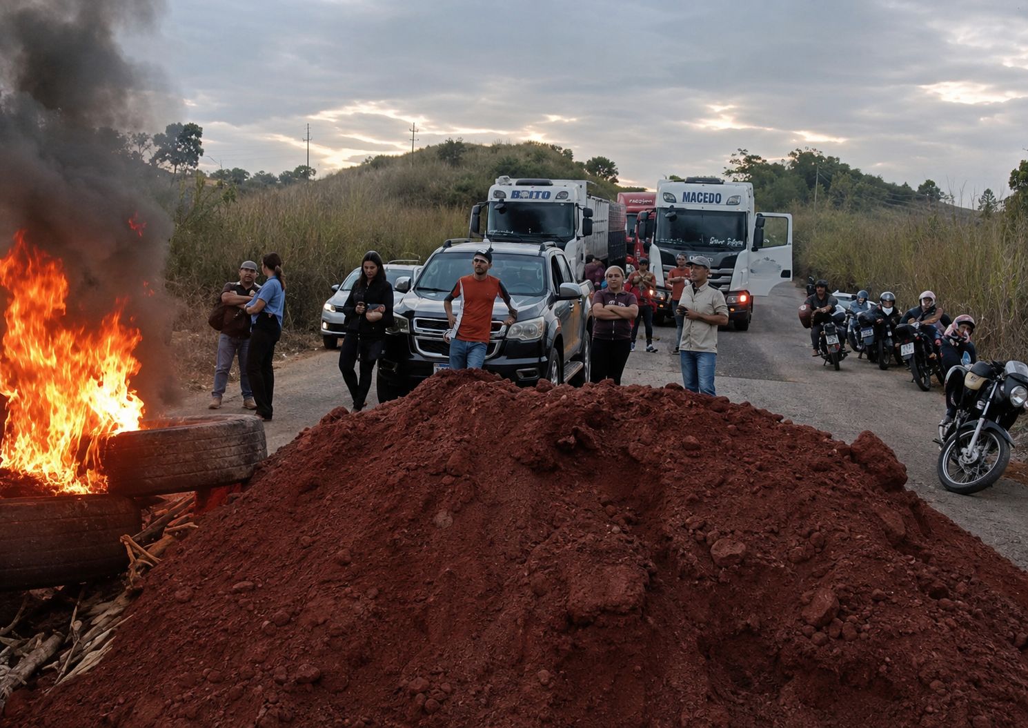 Manifestação mantém BR-222 em Santa Luzia interditada e sem previsão de liberação