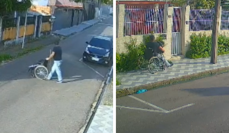 câmeras flagram falso cadeirante no Parque Dez