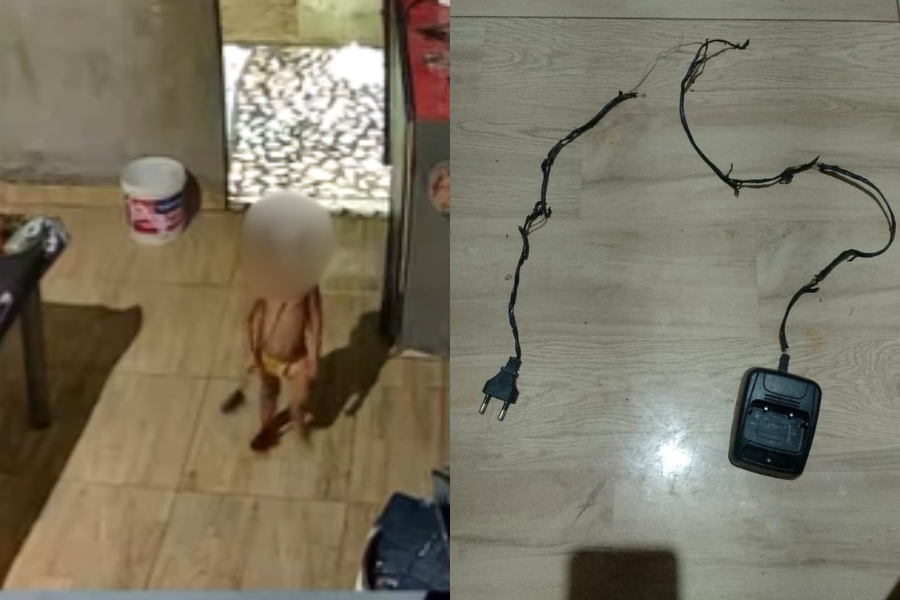 Apagão e gritos: criança sofre descarga elétrica ao brincar com carregador e fica ferida em Parauapebas