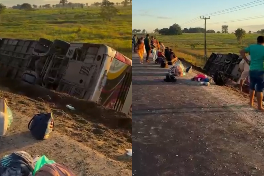 Homem morre e 12 pessoas ficam feridas após ônibus tombar na Transamazônico, no Pará