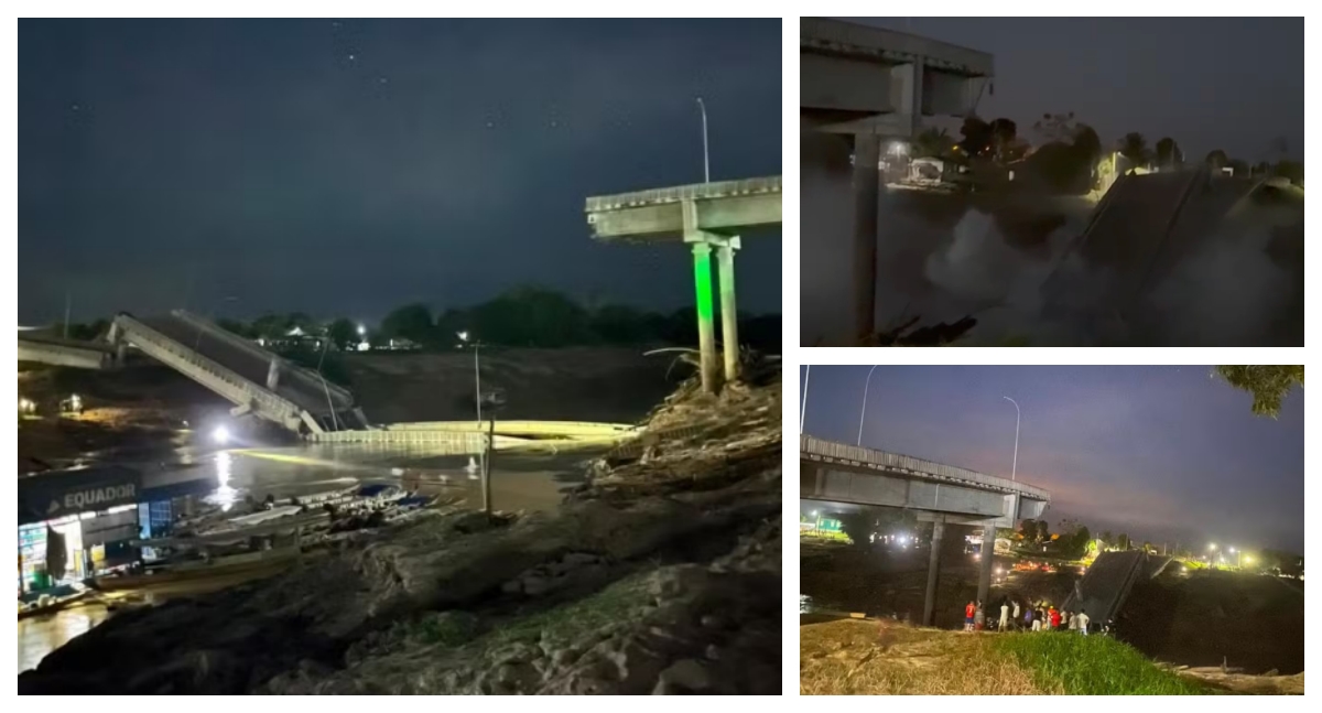 No Acre, ponte construída pelo governo estadual desaba; há feridos e desaparecidos