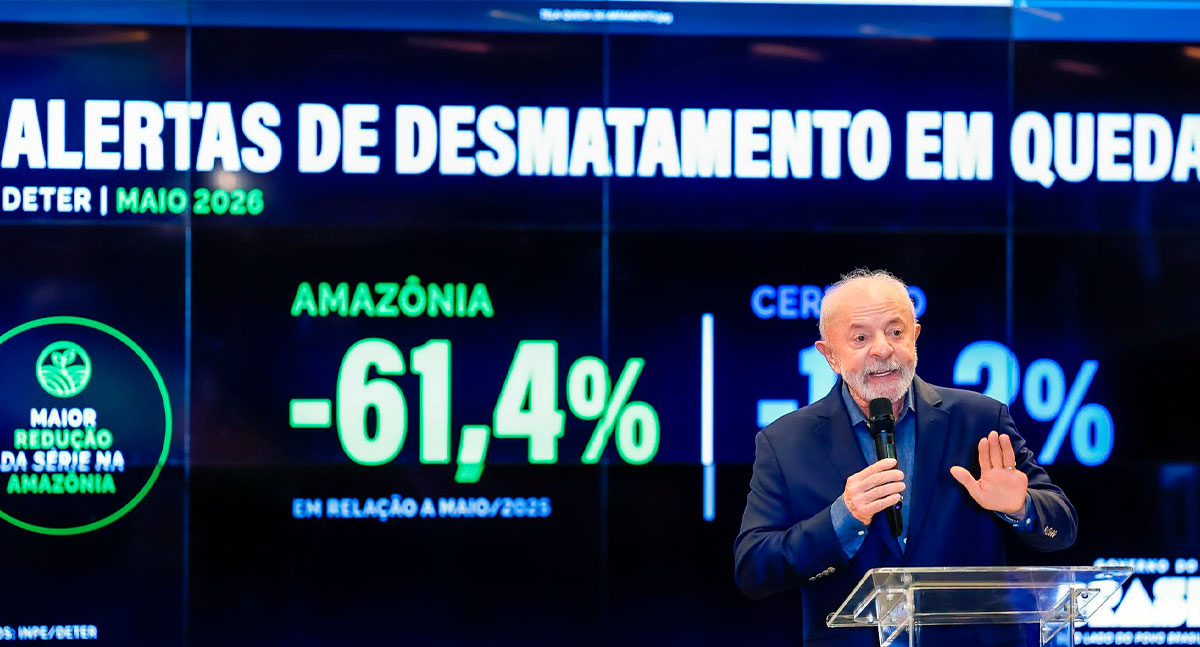 Amazônia e Cerrado registram queda no desmatamento, anuncia Lula