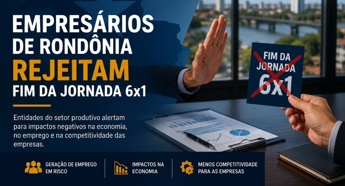 Fim da escala 6×1 gera forte rejeição e alerta entre empresários de Rondônia