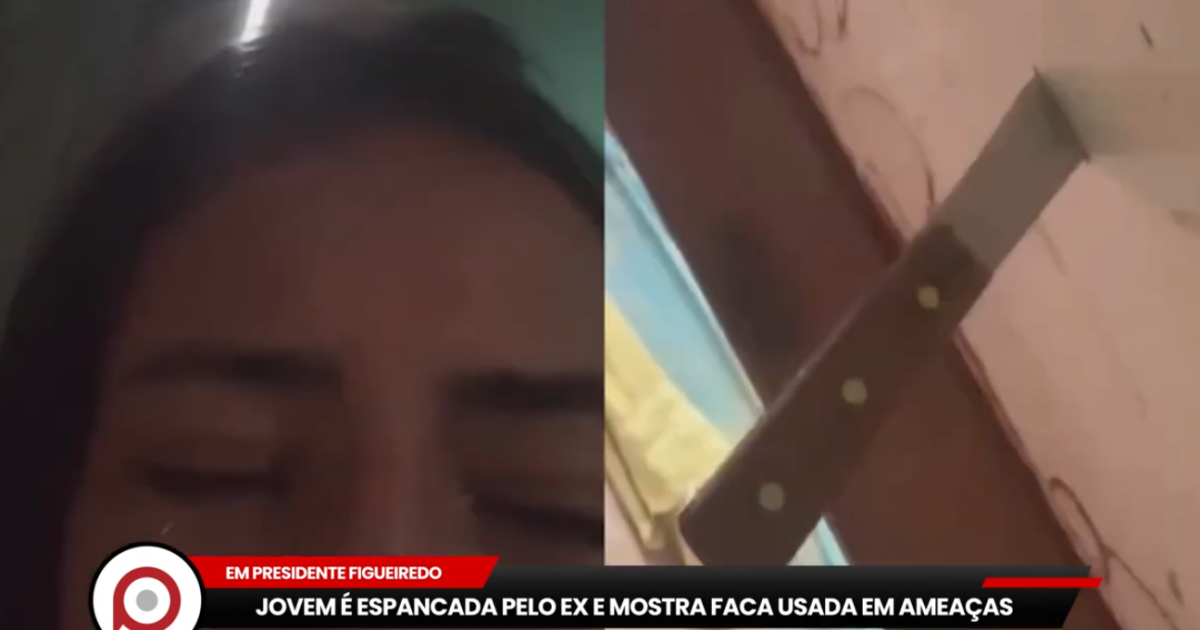 Jovem é espancada pelo ex e mostra a faca usada em ameaças
